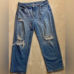 Old Navy Classic Blue Ripped Wide Leg Jeans